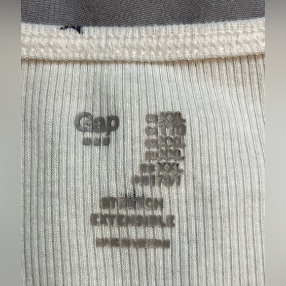 GAP Scoop Neck Ribbed Tank White with Navy Star Print - Picture 4 of 4